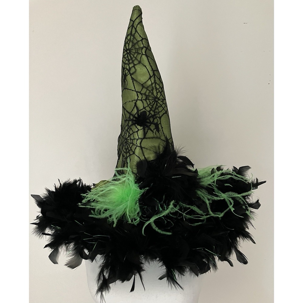 Witches Hat Embellished With A Spider And Feathers Magicore
